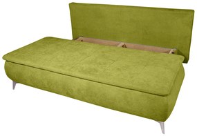 Canapea extensibila Sofie, cu lada pentru depozitare, 3 locuri, 203x92x86 cm, Verde