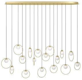 Lustră LED dimabilă pe cablu Eglo 390348 PORTOCOLOM 17xLED/3W/230V auriu