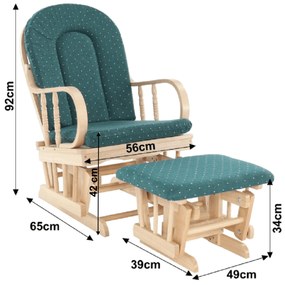 Fotoliu relaxant, material lemn de fag verde, RELAX GLIDER 87107