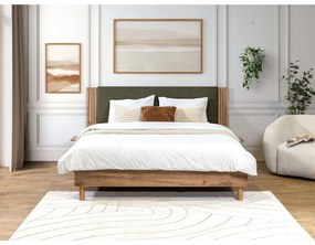 Pat matrimonial verde cu somieră 140x190 cm Lior – Bobochic Paris