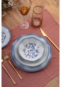Set veselă, 24 piese, porțelan, albastru