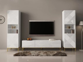 Mobilier living Madrealla II (Alb + lucios Alb + auriu) . 1104559