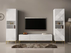Mobilier living Madrealla II (Alb + lucios Alb + auriu) . 1104559
