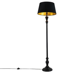 Lampă de podea cu abajur de 45 cm negru cu interior auriu - Classico
