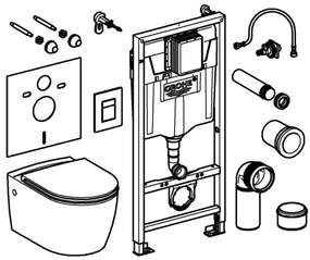 GROHE 103847SH00 - Set 5 în 1 SOLIDO, 1,13 m, alb durabil