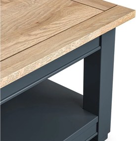 Masă lemn masiv natur Cafea Richmond Albastru/, 120 × 45 × 65 cm