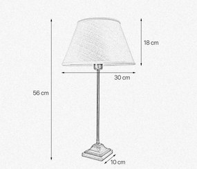 Veioza, Lampa de masa cu abajur elegant Ivory Striped Large