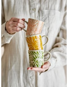 Cești 3 buc. pentru cappuccino din gresie 205 ml Fauni – Bloomingville