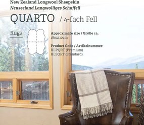 Covor din blana de oaie Noua Zeelanda, LW Quarto Standard 180x110cm, Ivory