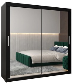 Dulap de haine 200 cm Toki 3 (negru mat + negru mat). 1065102