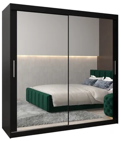 Dulap de haine 200 cm Toki 3 (negru mat + negru mat). 1065102
