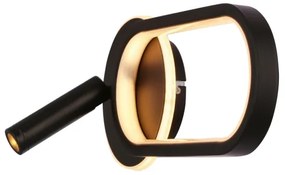 LED Aplica MONET 13W + 2W, 230V, 3000/4000/6000K, negru