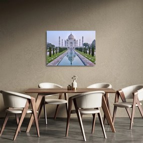 Tablou pe sticlă - Taj Mahal în răsăsrit de soare (70x50 cm)