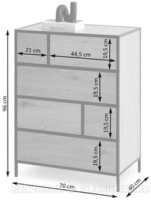 Comodă Soren Kom (sonoma + alb). Promo -10%. 1110767