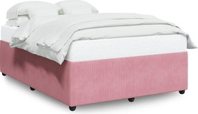 vidaXL Cadru de pat, roz, 140x200 cm, catifea