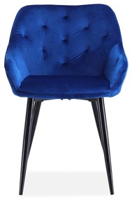 K487 Bleumarin (Albastru) - SCAUN MODERN MATLASAT GLAMOUR PENTRU LIVING/SUFRAGERIE CATIFEA