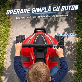 AIYAPLAY ATV Electric pentru Copii 18-48 Luni, 6V, 2 km/h, Sarcină 25 kg, Roșu | Aosom Romania