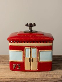 Cutie decorativa, din ceramica, rosie, Box Cable