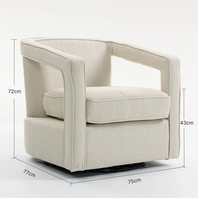 HOMCOM Fotoliu pentru living rotativ 360° Loungesessel Relaxsessel cu spătar și cotiere monobloc 77 x 75 x 72 cm Bej | Aosom Romania