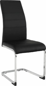 Scaun dining, negru / crom, VATENA