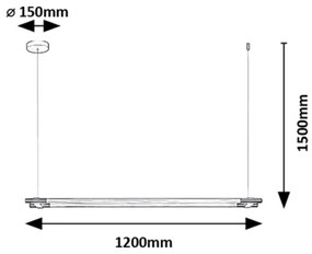 Lustră LED pe cablu Rabalux 72169 NIVARO LED/28W/230V 3000K