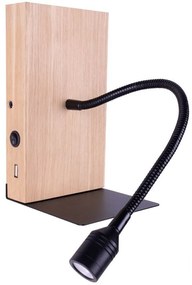 Spot-Light 5722174 - Aplica de perete LED LECTOR LED/2,5W/230V USB stejar