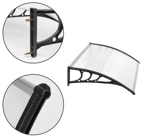 Acoperiș deasupra ușii din față - policarbonat Lățime: 80 cm | Lungime: 100 cm