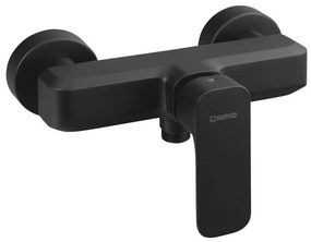 Baterie negru-mat pentru duș cu montare pe perete (1 ieșire) Spy – Sapho