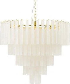 Lustra suspendata metal auriu, sticla alba GORDON 80