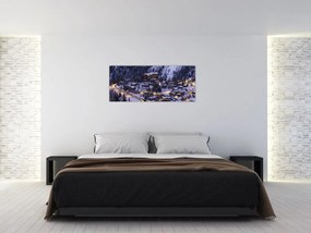 Tablou - orășelul montan iarna (120x50 cm)