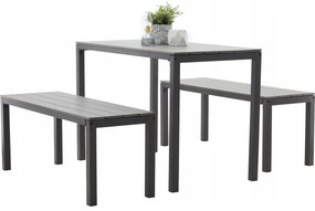 Set de mobilier de grădină Garden gri, 3 piese
