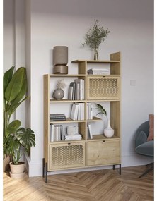 Bibliotecă în culoare naturală cu aspect de lemn de stejar 99x160 cm Inca – Marckeric