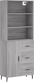 vidaXL Dulap înalt, gri sonoma, 69,5x34x180 cm, lemn compozit