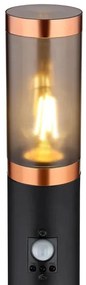 Lampă de exterior cu senzor Globo 3159BCS BOSTON 1xE27/15W/230V IP44 110 cm negru/cupru