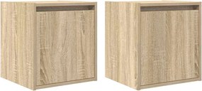 vidaXL Noptiere montate pe perete 2 buc Stejar Sonoma 38x34x40 cm