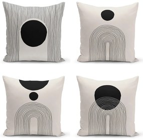 Fețe de pernă negre și bej în set de 4 buc. 43x43 cm - Minimalist Cushion Covers