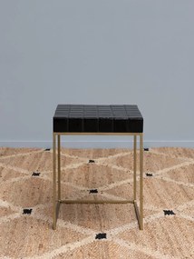 Masuta laterala, din metal si ceramica, black Evora