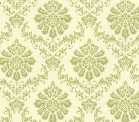 Tapet Broughton, Lime Green Luxury Damask, 1838 Wallcoverings, 5.3mp / rola