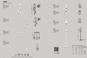 Lustra cu 3 pendule design modern Nora alb/ lemn
