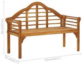 Bancheta regala de gradina cu perna, 135 cm, lemn masiv acacia 1, Maro  si gri, 2