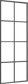 vidaXL Ușă glisantă, negru, 76x205 cm, sticlă ESG și aluminiu