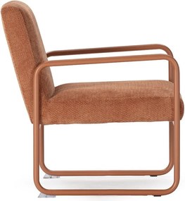 Fotoliu teracotă cu tapițerie din chenille Vince – MOME