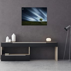 Tablou pe sticlă - Aurora boreală (70x50 cm)