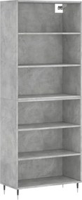 vidaXL Dulap înalt, gri beton, 69,5x32,5x180 cm, lemn prelucrat