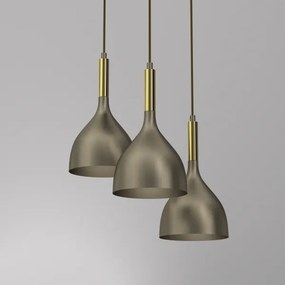 Lustră pe cablu NOAK 3xE27/15W/230V alamă/auriu