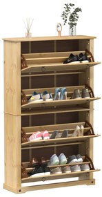 vidaXL Dulap pantofi &quot;Corona&quot;, 99x32x163,5 cm, lemn masiv de pin
