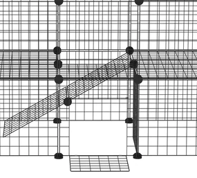 PawHut Țarc din Metal pentru Animale Mici de Companie cu 36 de Panouri Metalice și Ușă, 146x73x73 cm, Negru | Aosom Romania