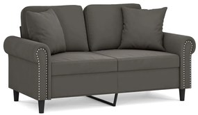 3153196 vidaXL Canapea cu 2 locuri cu perne&pernuțe gri închis 120 cm, catifea