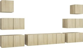 vidaXL Set dulapuri TV, 8 piese, stejar sonoma, lemn prelucrat