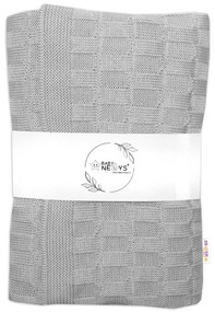 Baby Nellys Bumbac de lux pătură tricotată, pătură CUBE, 80 x 100 cm - gri